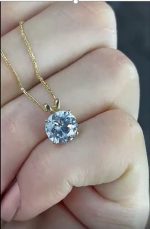 3.5ct Luxury DIAMOND Earrings Necklace SET: SOLID 18K GOLD Solitaire Diamond Necklace & Solitaire Diamond Earring studs Women VALENTINE'S day Gift Ideas Solitaire Jewelry SET 18" Solid 18k GOLD chain - Image 5